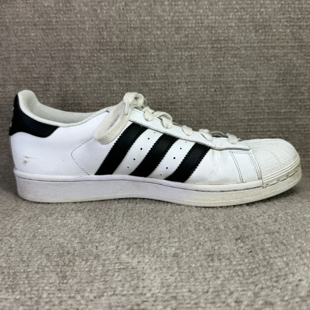 Adidas Superstar Mens 7.5 White Black Shell Toe‎ Classic Sneakers C77153